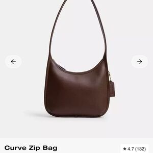 Coach Curve Zip Bag Maple with Brass Hardware